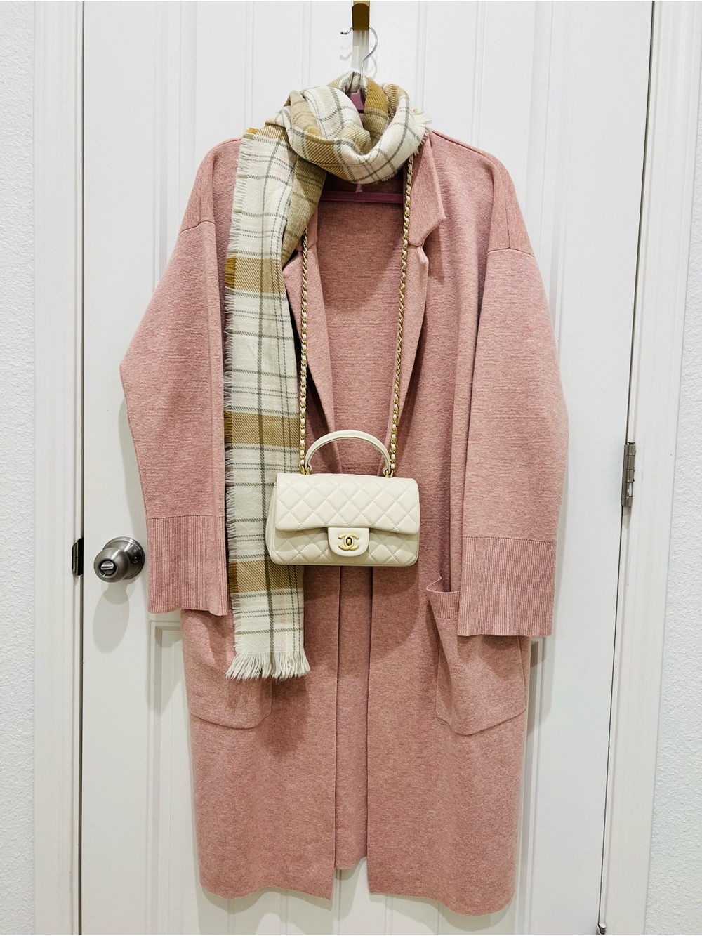 J. Crew Dusty Pink Longline Oversized Cardigan